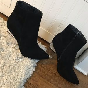 NWOT Clear Heeled Boots